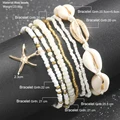 7pc/set Bohemian Rice Beads Starfish Pendant Anklet Set Fashion Summer Beach Sea Shell Multilayer Ankle Bracelet On Foot Jewelry preview-3