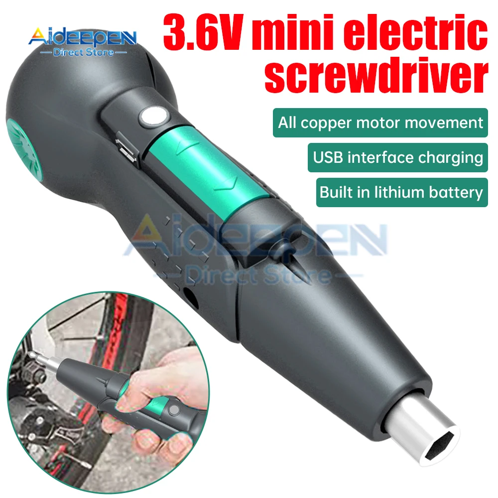 3.6V Mini Electrical Screwdriver Set 13 in 1 Cordless Electric Screw Driver USB Rechargeable 11 Bit Set 1500mah Lithium Battery-animated-img