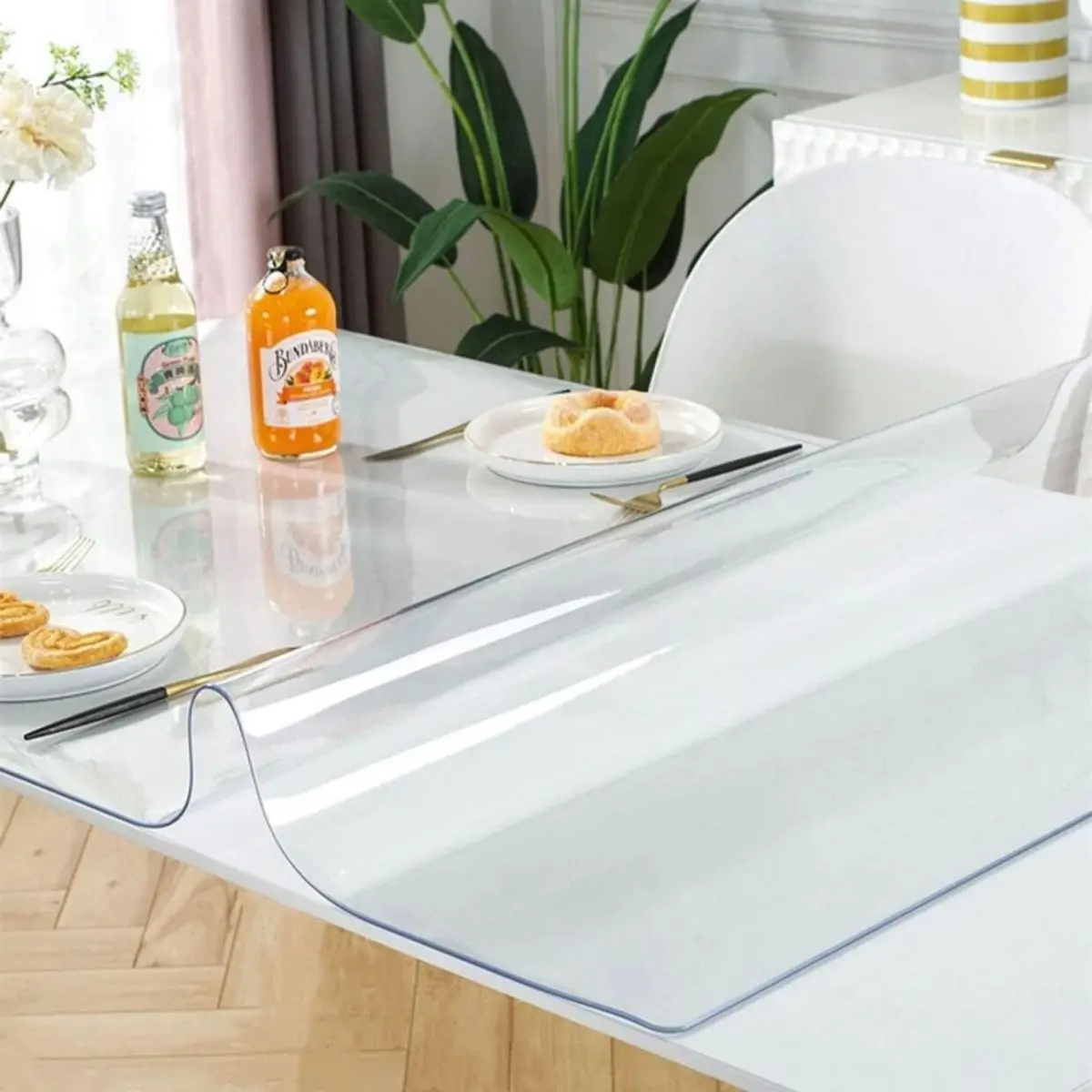 Clear Table ProtectorPlastic Table Cover Protector, Desk Protector Mat, Desk Pad Waterproof PVC   cover table-animated-img