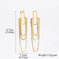 EILIECK 316L Stainless Steel Gold Color Tassel Dangle Earrings For Women Fashion New Holiday Gift Ear Drop Jewelry Bijoux Серьги preview-2