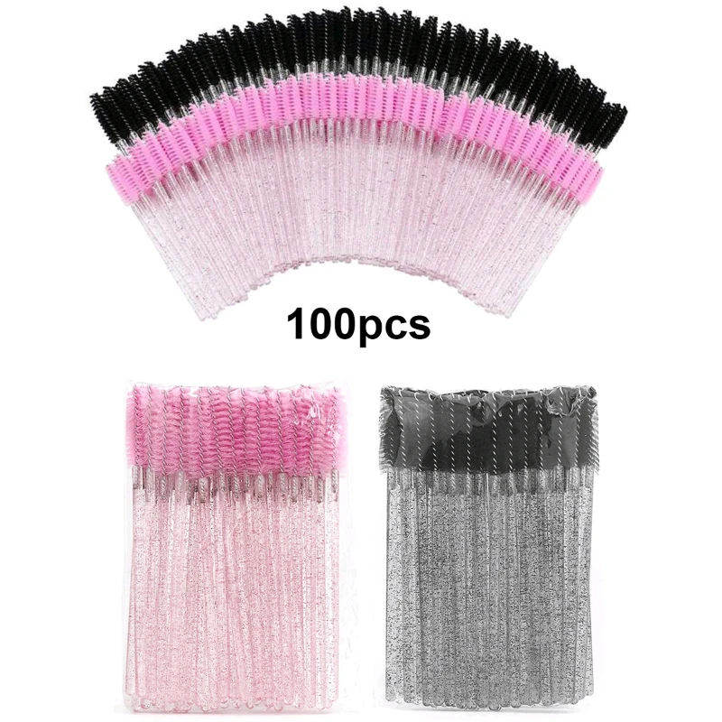 wholesale 100pcs Disposable Eyelash Brushes Spoolies Micro Lash Mascara Wands Combs Wholesale For Eyelash Extension Makeup-animated-img