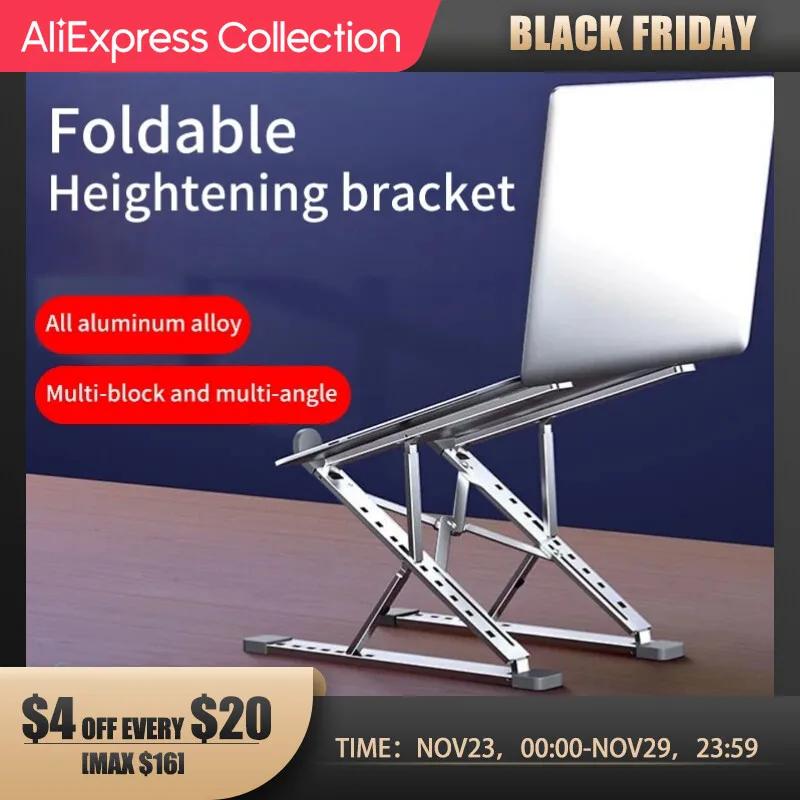 Portable Laptop Stand Aluminum Notebook Support Computer Bracket Macbook  Air Pro Holder Accessories Foldable Lap Top Base For Pc - AliExpress