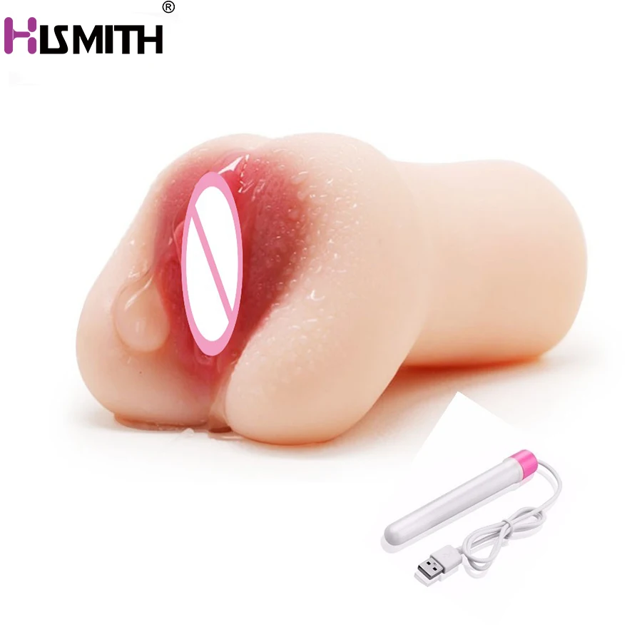 Купить Секс товары | Hismith lifelike Male Masturbator silicone pussy  Artificial Vagina Pocket Pussy sex toys for men with free USB Heating Rod