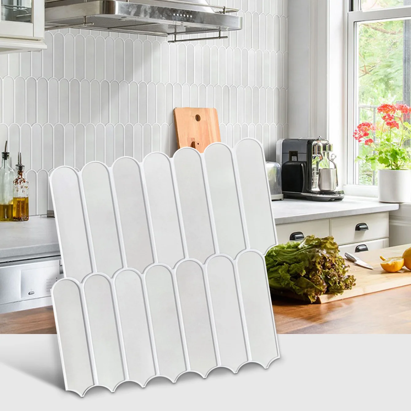 1/10pcs Decorative 3D Peel and Stick Wall Panel 3D Tile Sticker Self-Adhesive Kitchen Tile Backsplash Bathroom Wall Sticker-animated-img