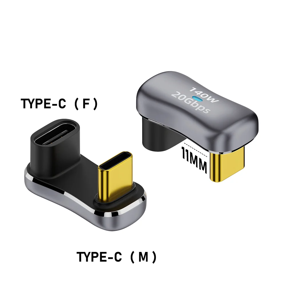 180 Degree U-shaped 140W Type C to Type C 20Gbps Type C to USB-A OTG 10Gbps 4K Tablet USB-C Charging Converter for STEAM DECK-animated-img