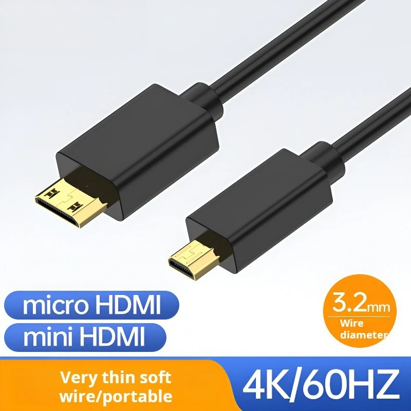 Microhdmi To Minihdmi Thin Soft Line Raspberry Pi Host Miniature Mini Dajiang Eagle Eye Wireless Image Transmission-animated-img