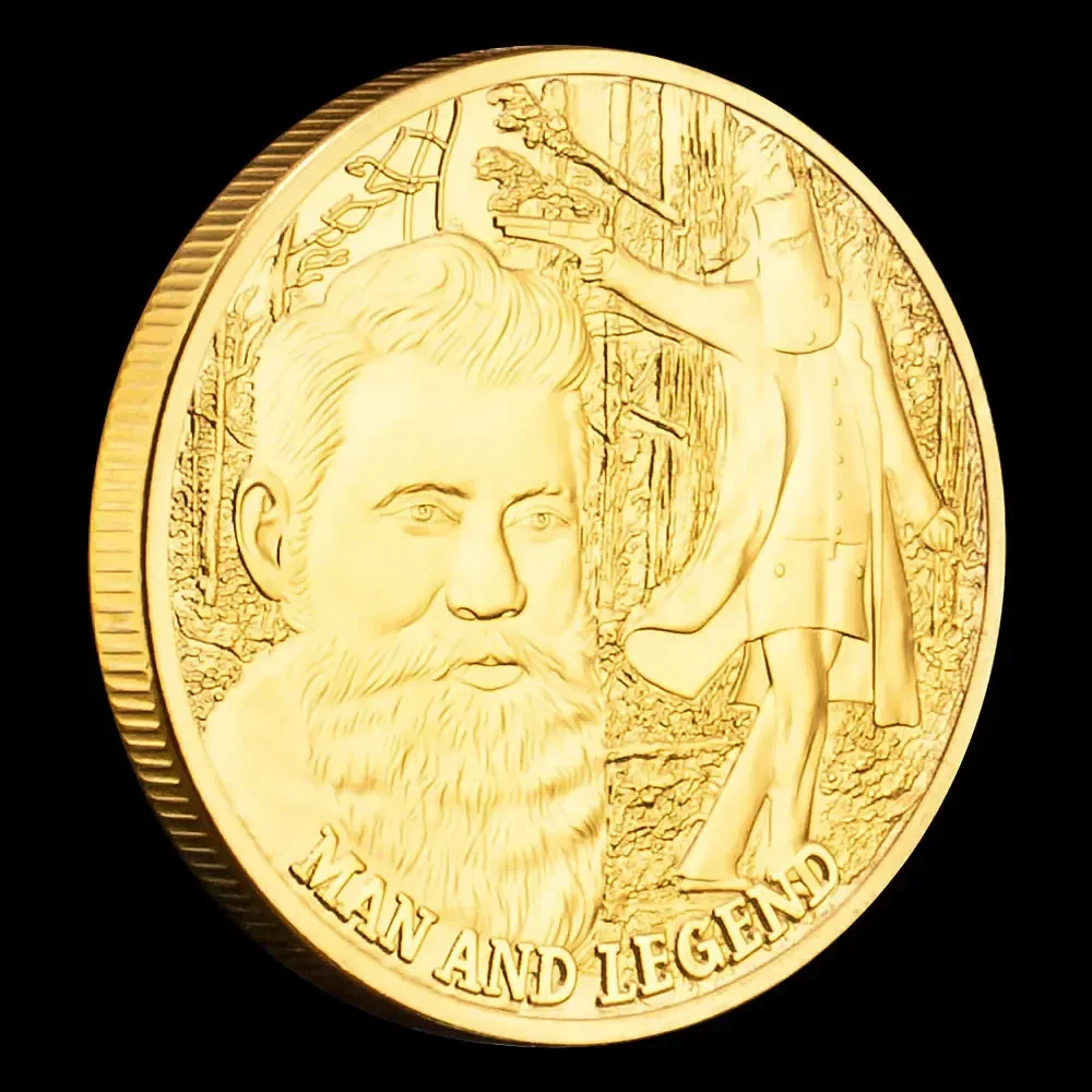 Australian Man and Legend Ned Kelly (1855-1880) Collectible Coin Golden Plated Basso-relievo Replica Souvenir Coins-animated-img