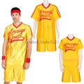 New Men Women Crazy Dodgeball Costume Adult Average Joe's Yellow Jersey Uniform Costume Halloween Carnival Party Outfits preview-1