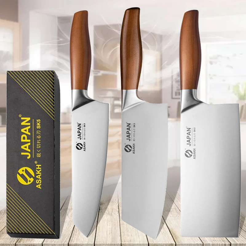 Japanese Kitchen Knives Set Stainless Steel Fish Fillet Meat Cleaver Chef Knife Sushi Knife Slicing Santoku Knife Cooking Tools-animated-img