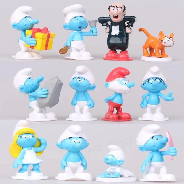 6pcs/lot Cartoon Smurfs Figure Toys Smurfing Anime PVC Model Toys