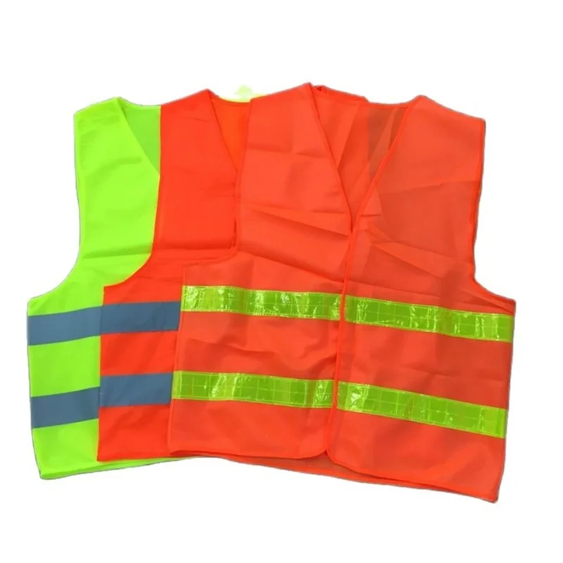 Night High Visibility Fluorescent Traffic Reflective Work Vest Warp Knitted Fabric Warning Reflective Safety Vests-animated-img