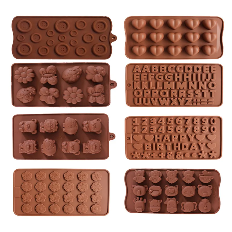 Animal Number Letter Silicone Mold Chocolate Moulds Jelly Molds DIY Silicon Soap Molds Cute Animal Mould Kids