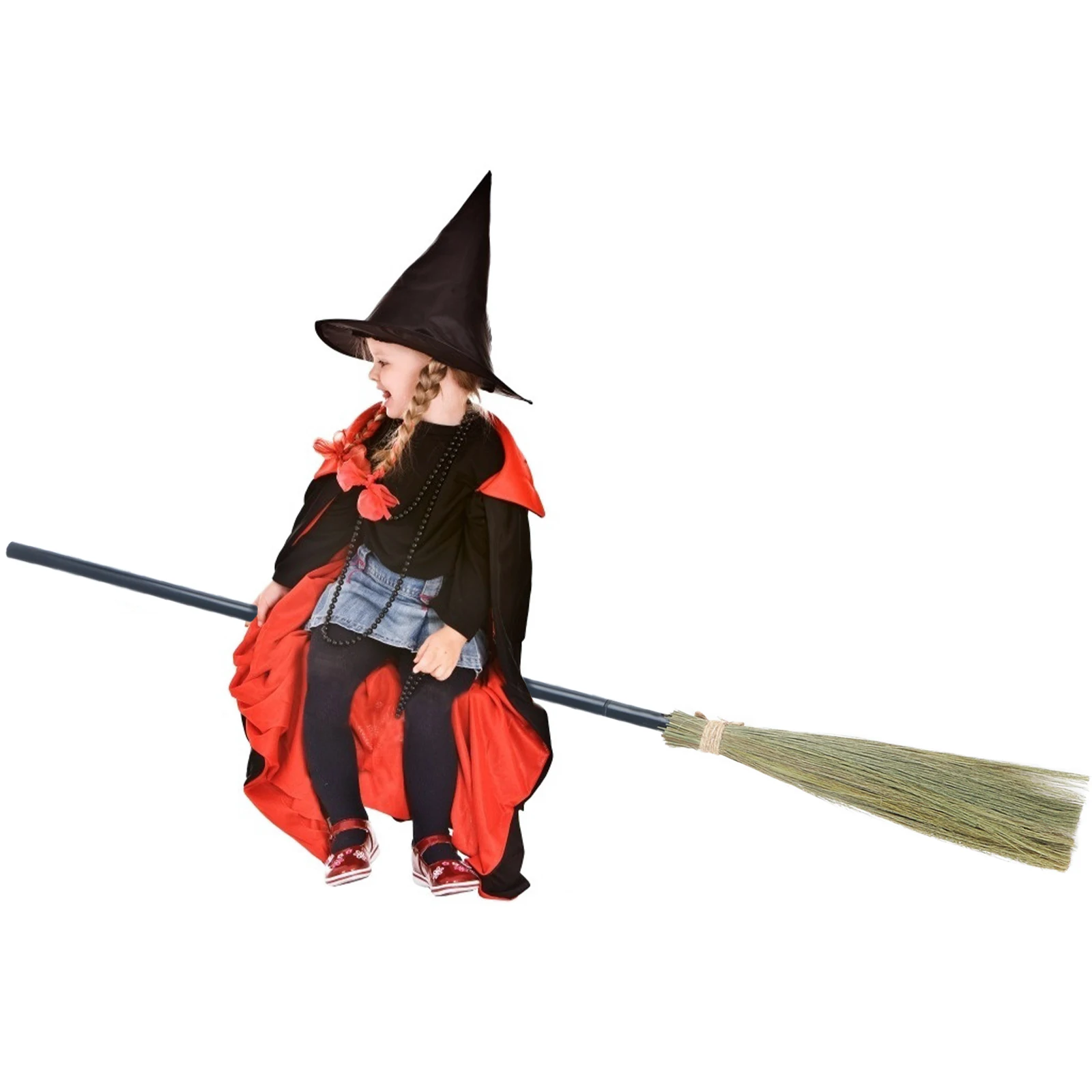 Halloween Witch Broom Plastic Witch Broomstick Broom Props Witch Broom-animated-img