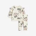 Full Print Minnie Mouse Lovely Baby Girl Long Sleeve Tracksuit Cartoon Clothing Children's Sweatshirt Suit Autumn Clothes Set