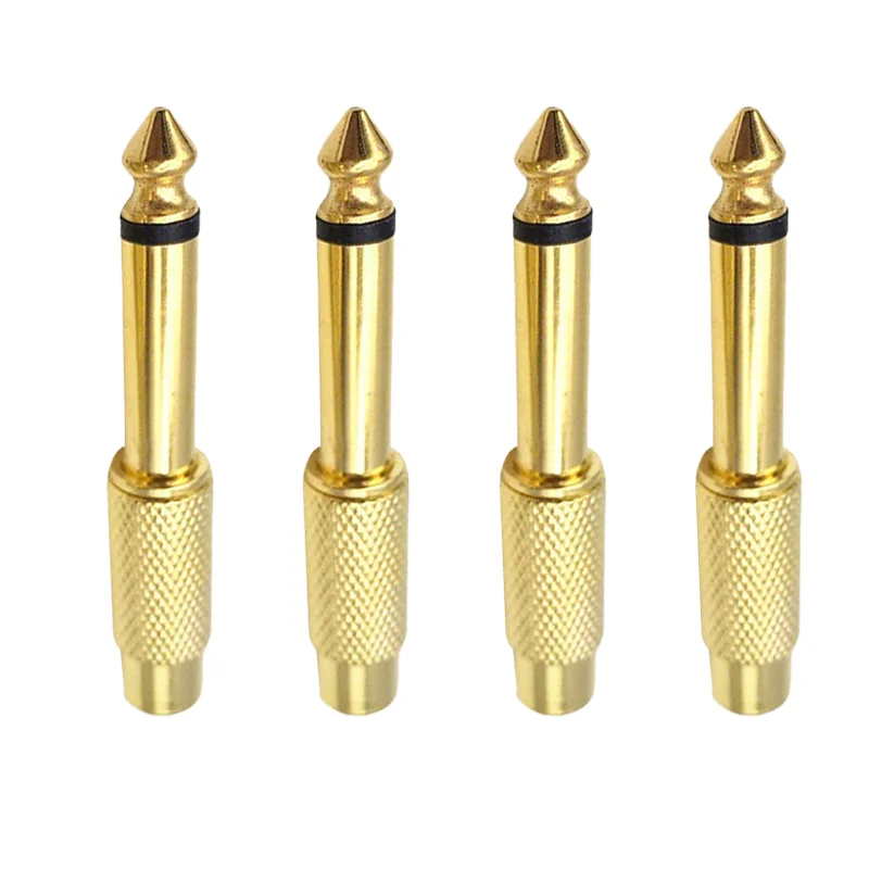 5PCS Gold Plated RCA to 1/4 Adapter RCA Female to 6.35mm 1/4 inch Male Mono TS Interconnect Audio Adapter Conversion Plug preview-5