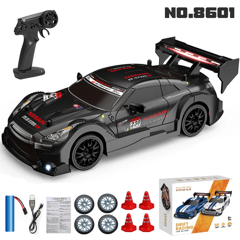 1:24 High Speed RC Drift Vehicle Cars Mustang 4WD Remote Control Racing Car Gift Competition Race Car Boys Toy Replaceable Tire-animated-img