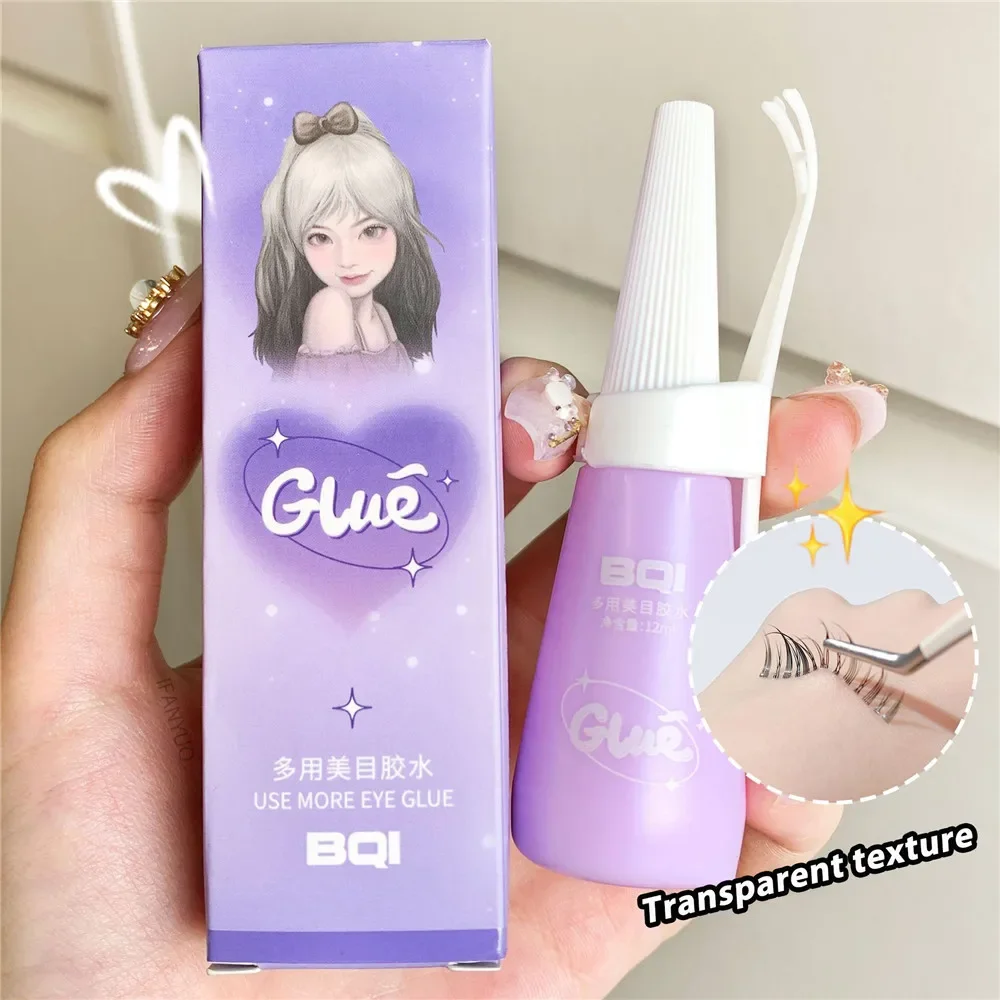 Eyelash Glue Waterproof Quick Dry Adhesive False Lash Glue with Tweezers Makeup Fake Eyelashes Extension Clear Glues Cosmetic-animated-img