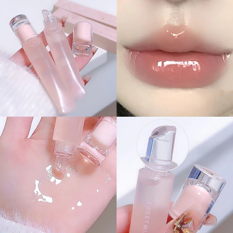 Plumping Jelly Lip Gloss Lasting Moisturizing Transparent Lip Oil Water Light Mirror Liquid Lipstick Women Lips Makeup Cosmetics-animated-img