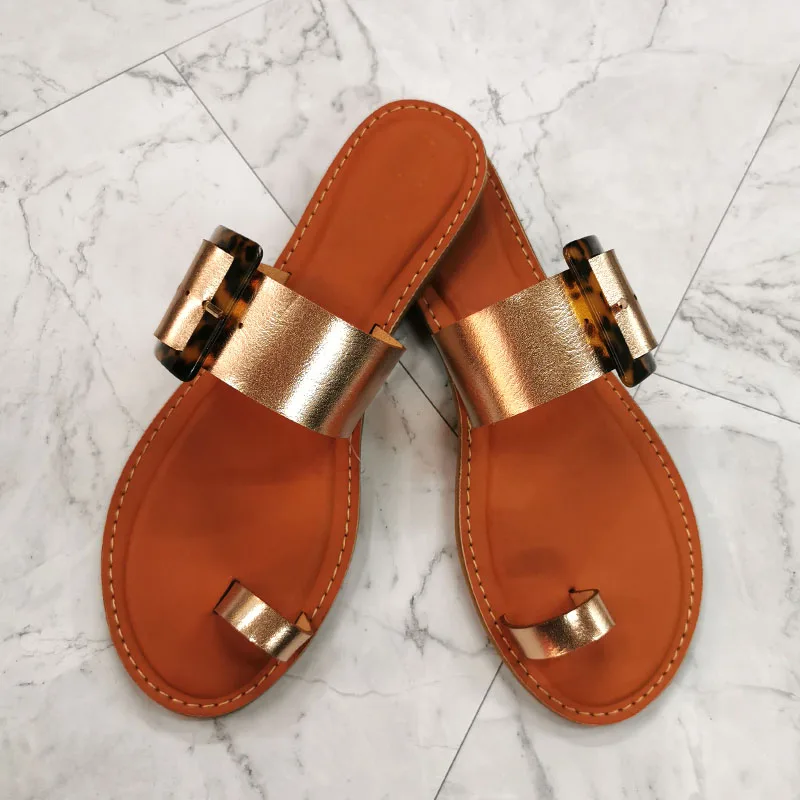 ladies leather slip on slippers