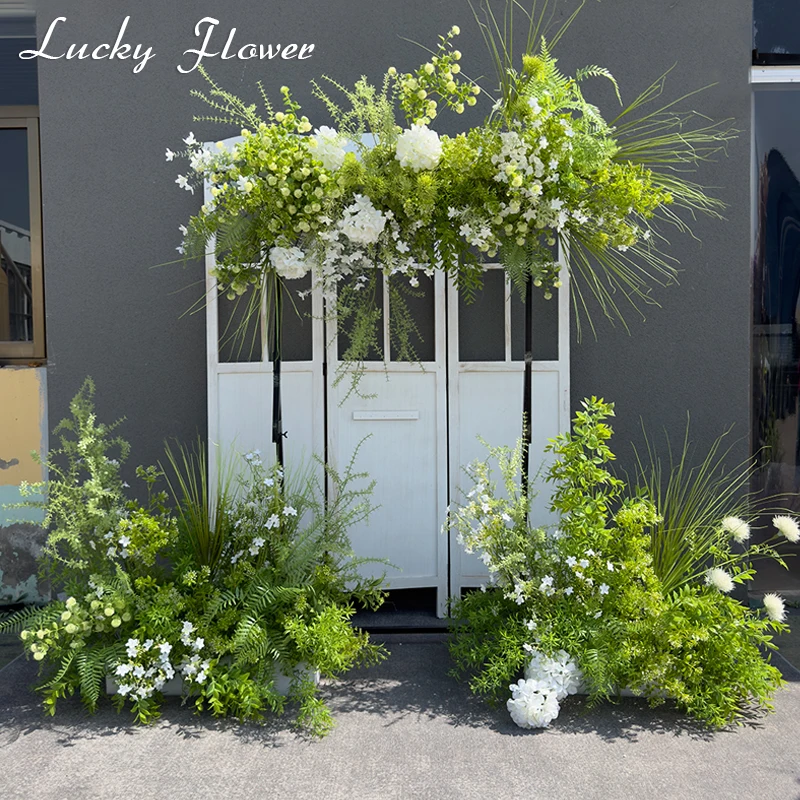 Artificial Plants Hanging flower Row Road Leading Floor Plant Row Forest Style Wedding Decoration Floral Backdrop Arrangement-animated-img