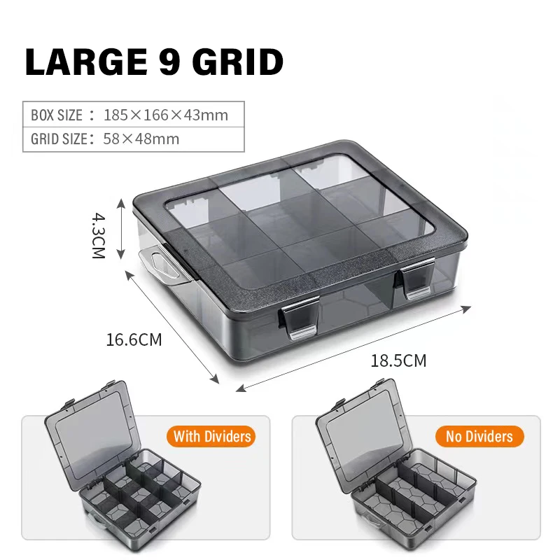 5 Grids Compartments Organizer Container Visible Plastic Fishing