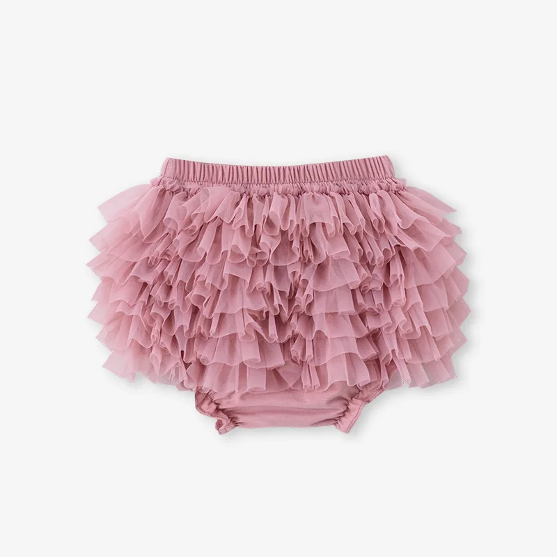 Kids Girls Cute Mesh Bloomers Tutu Elastic Waistband Tiered Princess Skirt for Birthday Wedding Party Daily Ballet Performance-animated-img