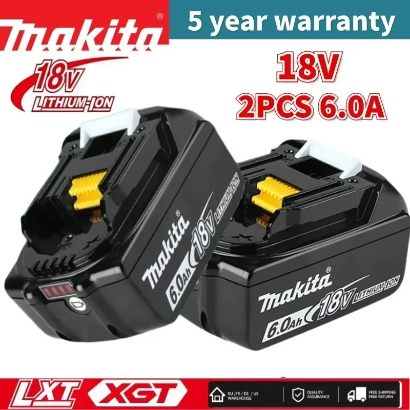 100% Original Makita Rechargeable Battery, Replaceable LED Lithium-ion, 6.0Ah 18V BL1860B BL1860 BL1850 BL1830 BL1815-animated-img