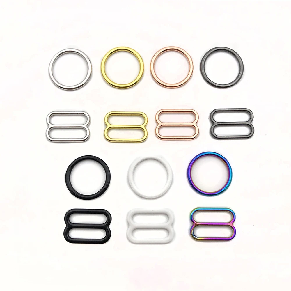 100pcs/lot 6mm~25mm Metal Bra Rings and Sliders Strap Adjusters buckles  Underwear Sliders Rings Clips For Lingerie Adjustment - AliExpress