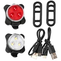 USB Rechargeable Bike Light Set,Super Bright Front Headlight and Rear LED Bicycle Light,650mah ,4 Light Mode Options preview-2