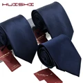 HUISHI 8CM 8 Styles Men's Solid Dark Blue Color Neck Tie 6cm Waterproof Jacquard Necktie Daily Wear Cravat Wedding Party For Men