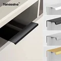 Non-punch Furniture Handle Brushed Gold Silver Matte Black Lacquer White Cabinet Handles Hidden Handles for Cabinets and Drawers