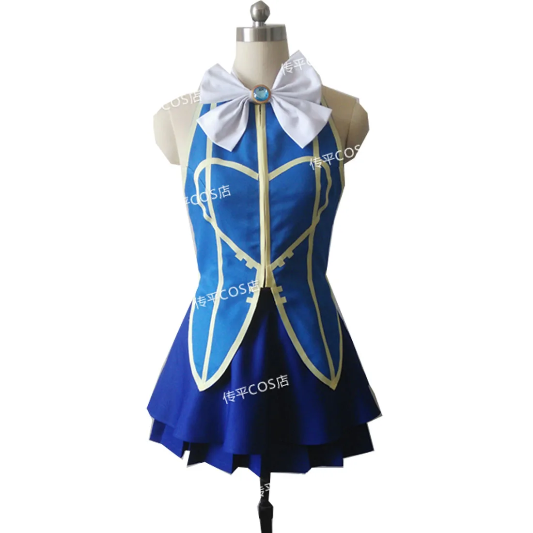 Anime Fairy Tail Cosplay Costume Lucy Heartfilia Backless Polyester Adult  Women