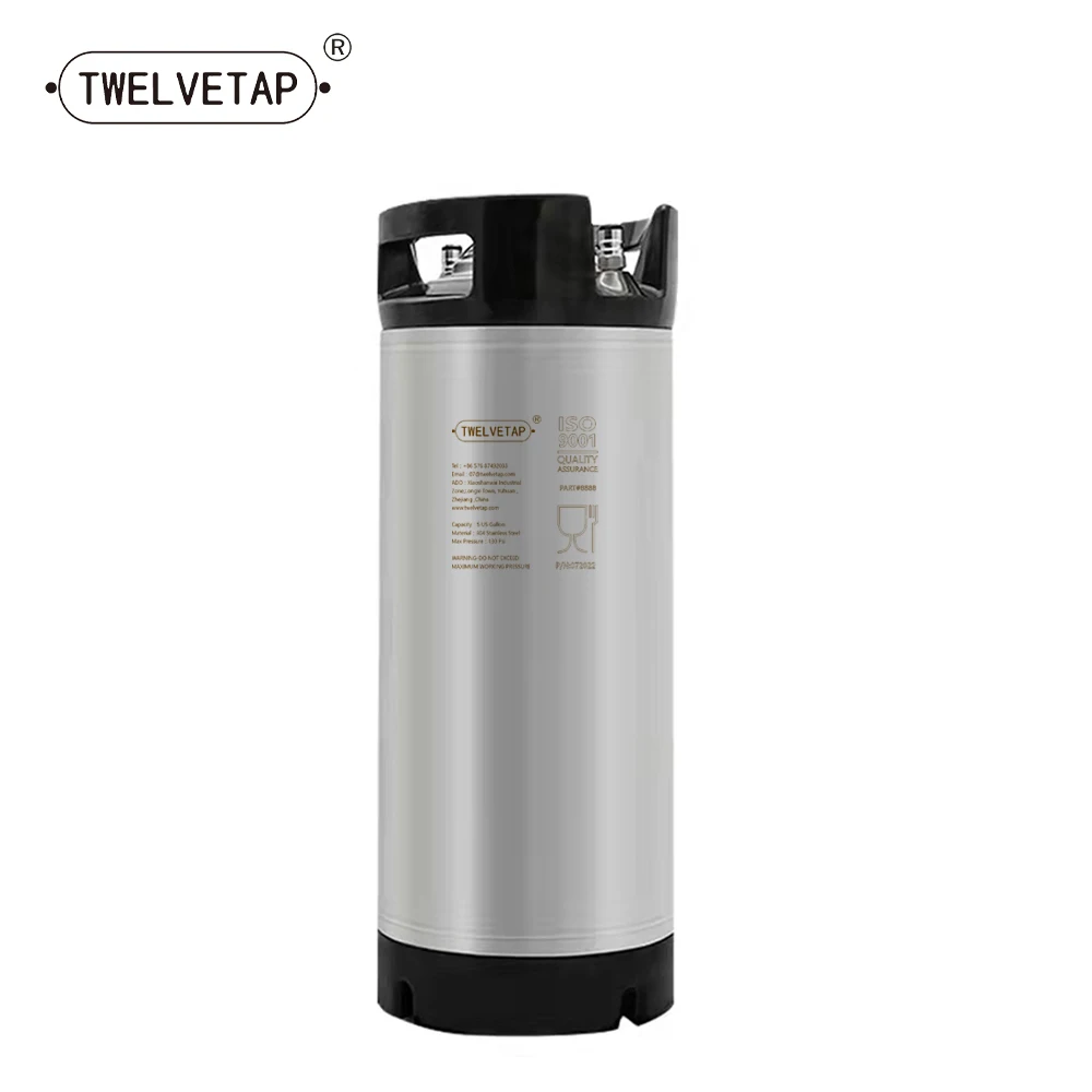 TWELVETAP Beer Keg Corny Tank 304 Stainless Steel Coke Syrup Milk Soda Barrel Rubber  Handle Bucket Ball Lock Cornelius Style-animated-img