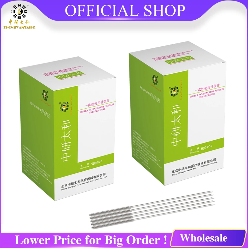 2Boxs 1000PCS Acupuncture Needles 0.4mm All Size Acupuncture Needles Zhongyan Taihe Stainless Steel Sterile Needle with Tube-animated-img