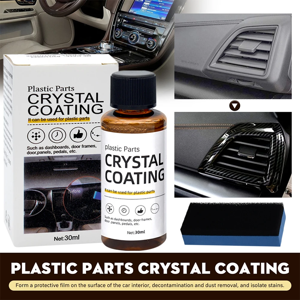 30/60ml Plastic Restorer for Car Easy To Use Plastic Part Refurbishment Crystal Coating Refurbish Agent with Sponge Long Lasting-animated-img