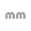 Zircon Drop Oil M Letter Ear Buckle Female Design High-grade Sense Stud Earrings for Women Fashion Light Luxury Jewelry Gifts preview-5