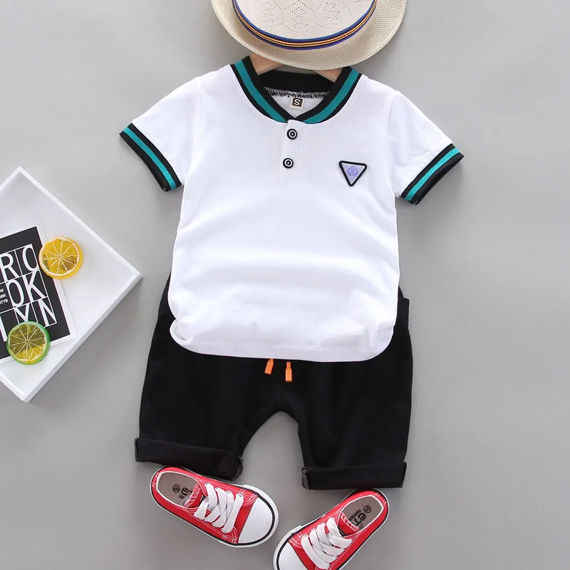 Summer Cotton baby boys Short-sleeved Suits Fashion toddlers girls Polo Clothing suits Casual-animated-img