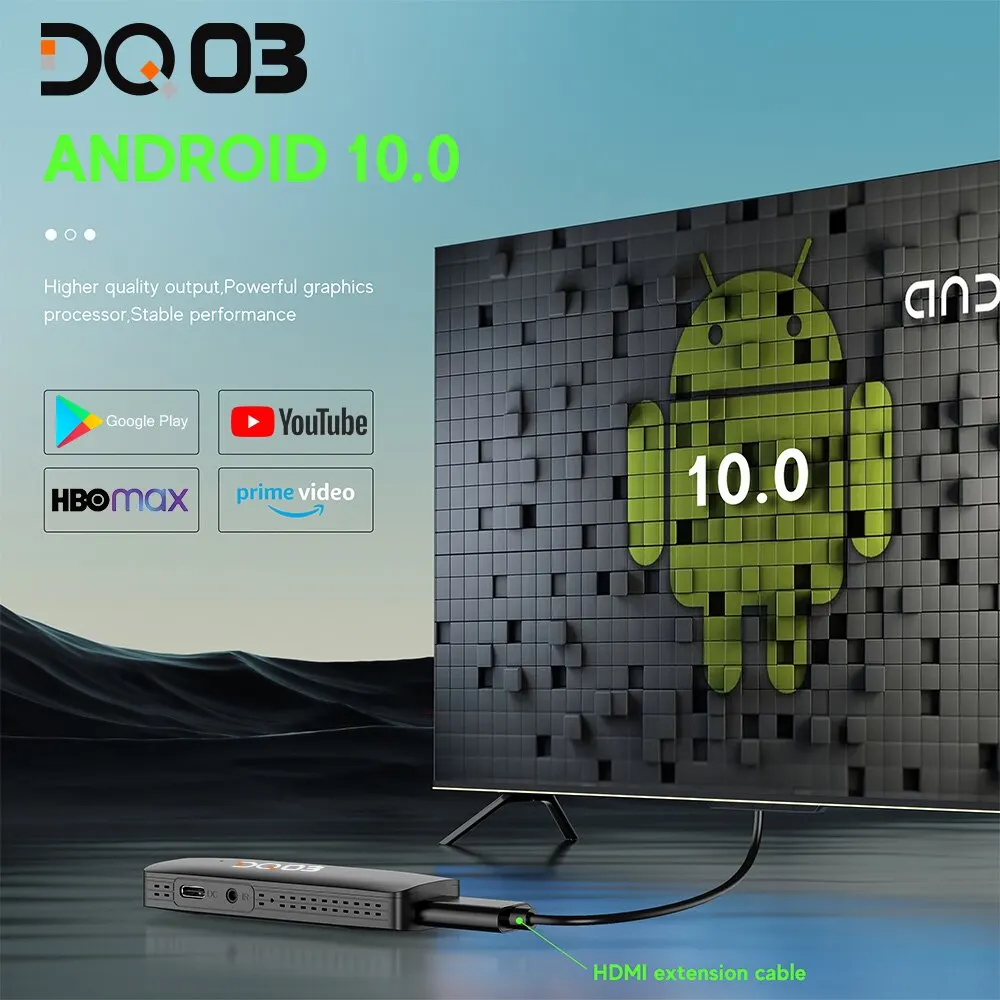 DQ06 ATV Mini TV Stick Android12 Allwinner H618 Quad Core Cortex A53  Support 8K Video 4K Wifi6 BT Voice Remote Smart TV Box