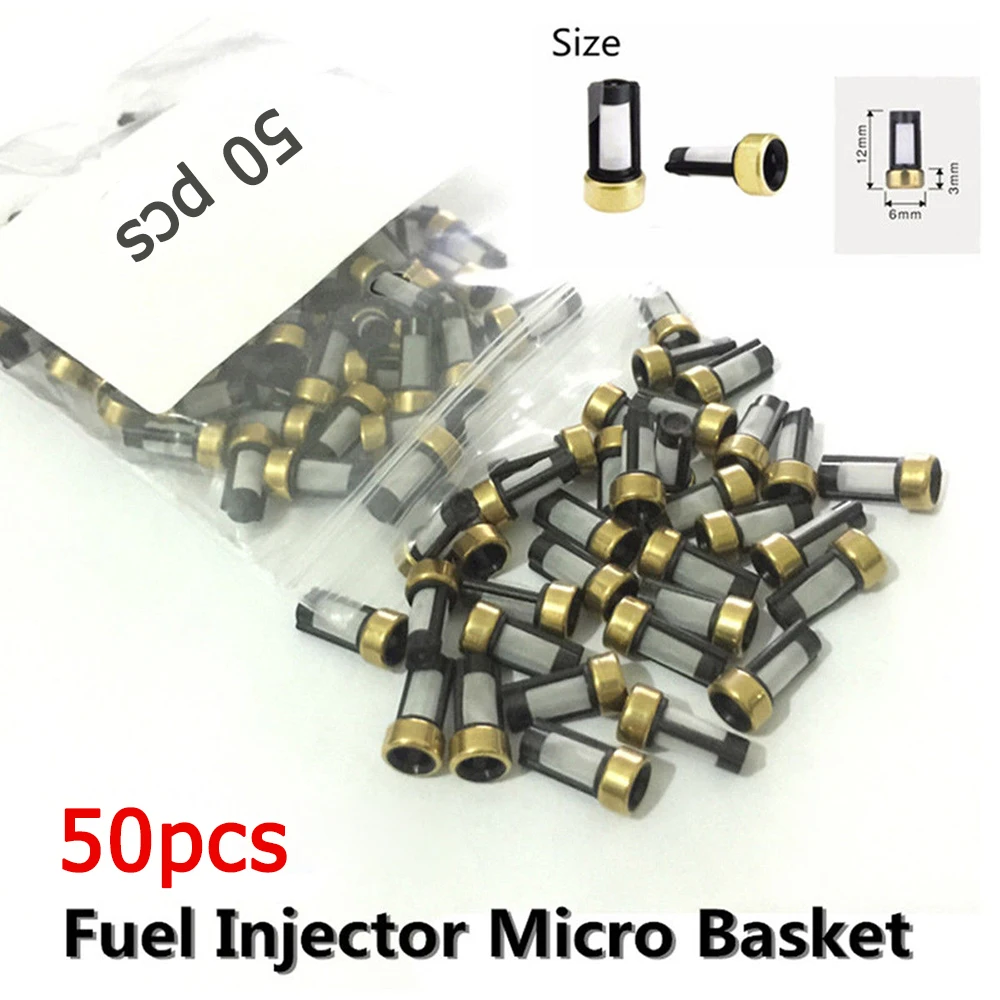 50Pcs Fuel Injector Micro Basket Filter For Injector Repair Tools Auto Replacement Parts Full Range Of Injector Filters-animated-img