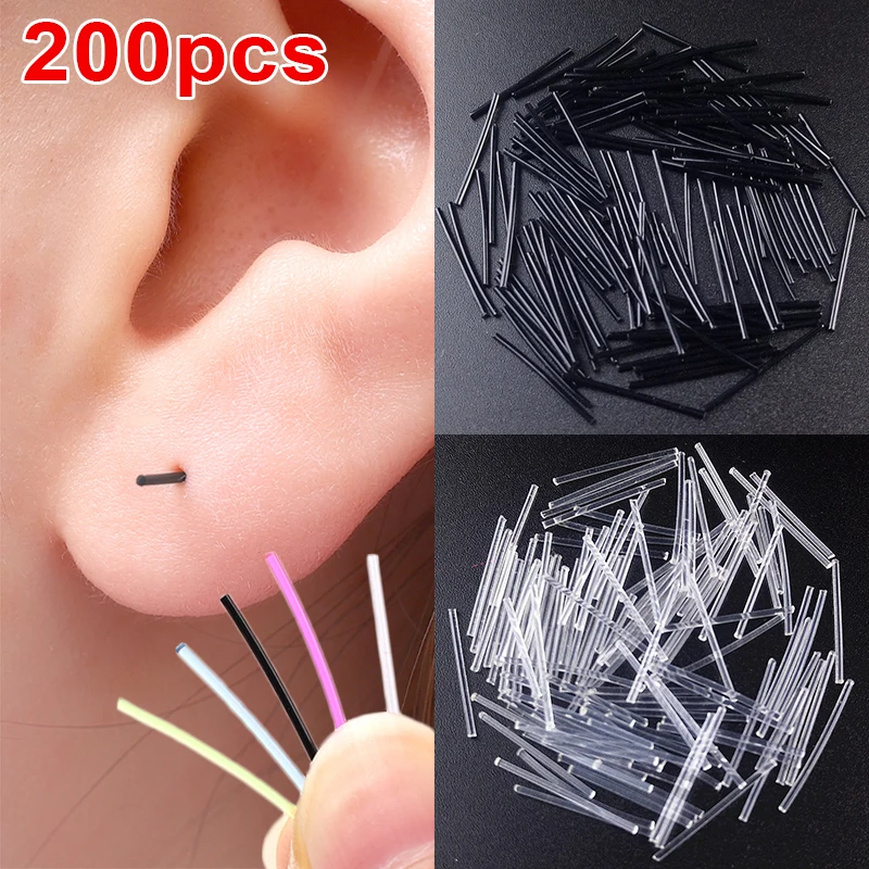 Invisible Plastic Soft Stud Earrings Hypoallergenic Simple Transparent Earring Piercing Retainer Ear Studs Pins Jewelry-animated-img