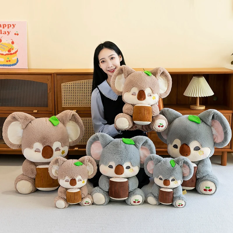 27/38/50cm Cute Closed Eyed Koala Plush Doll Kawaii Sleeping Koala Stuffed Animals Plushies Toys Cute Soft Kids Toys Girls Gifts-animated-img