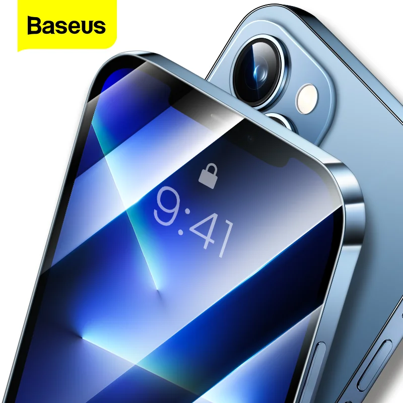 Baseus 0.3mm Screen Protector Tempered Glass For iPhone 13 12 11 Pro Xs Max Xr Full Cover Protective Glass For iPhone 13Pro Max-animated-img