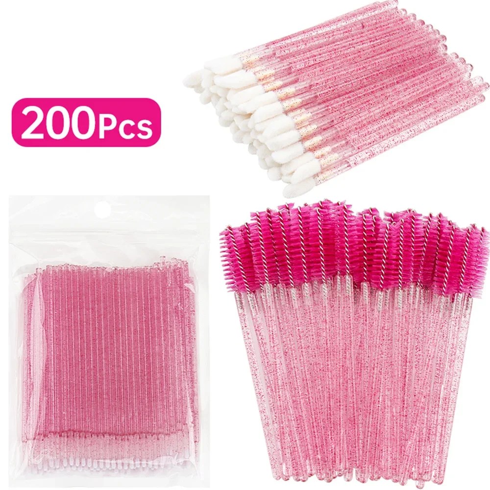 200pcs Eyelash Extension Special Eyelash Removal Brush Micro Brush Eyelash Brush Lipline Cotton Brush for Eyelash Extension Tool-animated-img