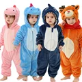 Baby Girls Onesie Kigurumi Monkey Unicorn Dinosaur Animal Cosplay Costume Winter Flannel Jumpsuit 1 to 4 Years Kids Boys Pajamas preview-2