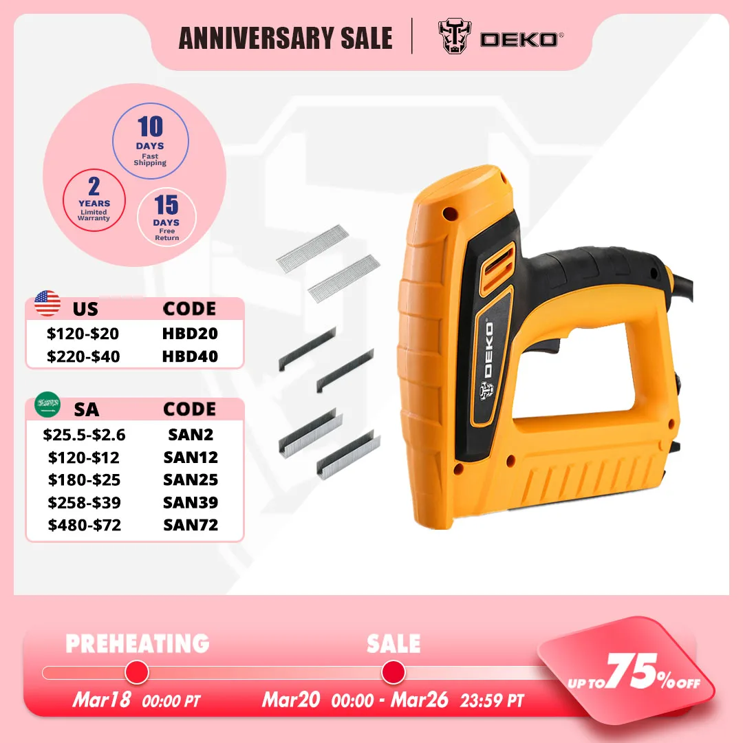 Купить Электроинструменты | DEKO DKET01 220V Staple Gun,Portable ...