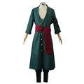 Anime Figures Roronoa Zoro Cosplay Costume Uniform Green Coat Pants Head Scarf Roronoa Zoro Wig Earrings Halloween Men Clothes preview-3