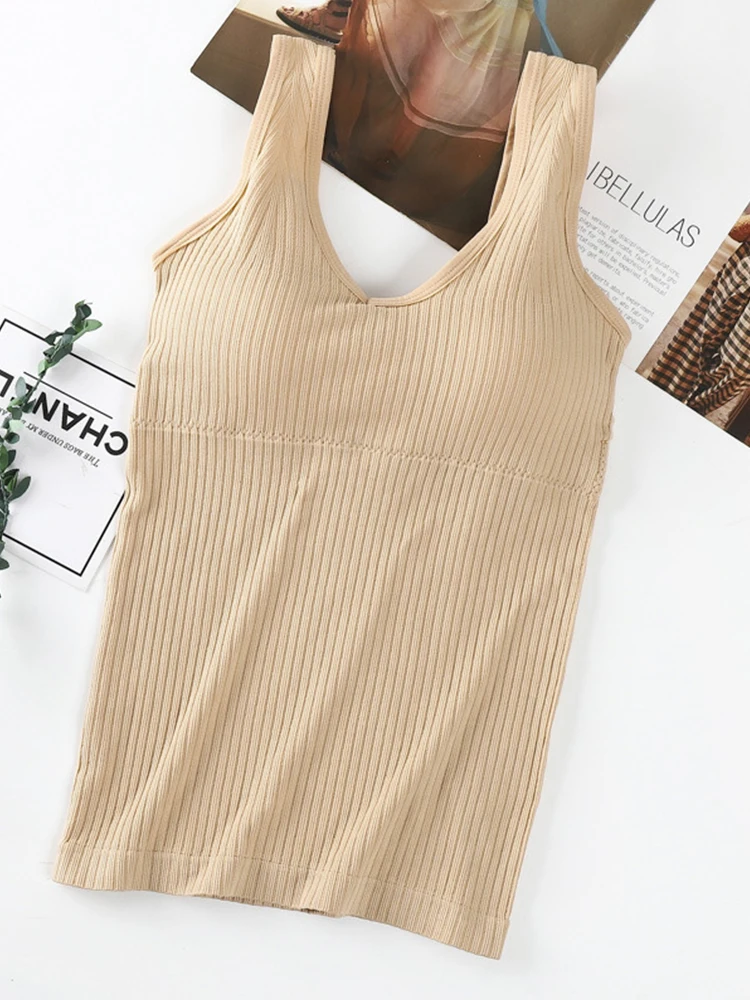 Removable Chest Pad Camisoles Female Fashion Solid Tank Top Wireless Beauty Back Underwear Sling Women preview-7