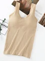 Removable Chest Pad Camisoles Female Fashion Solid Tank Top Wireless Beauty Back Underwear Sling Women preview-1