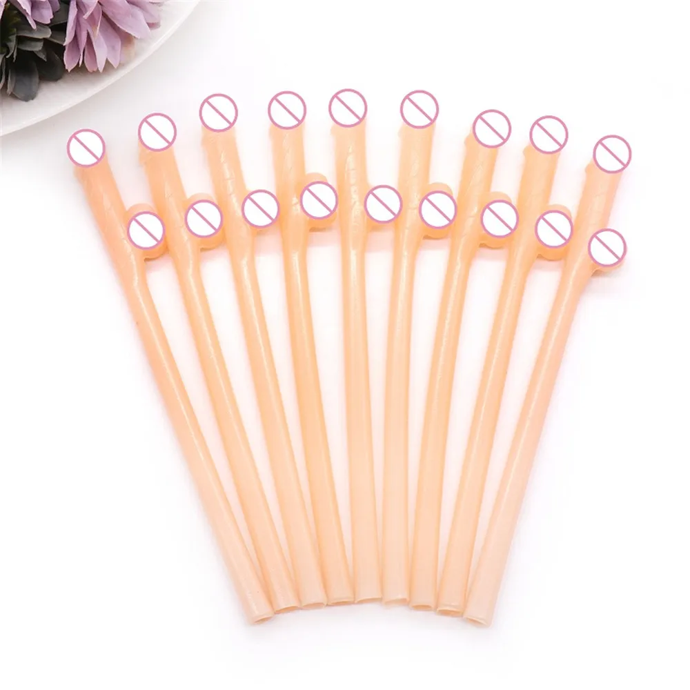 10Pcs Bachelorette Party Penis Straws Bridal Shower Hen Night Willy Penis Novelty Nude Straw for Bar Drinking Supplies-animated-img