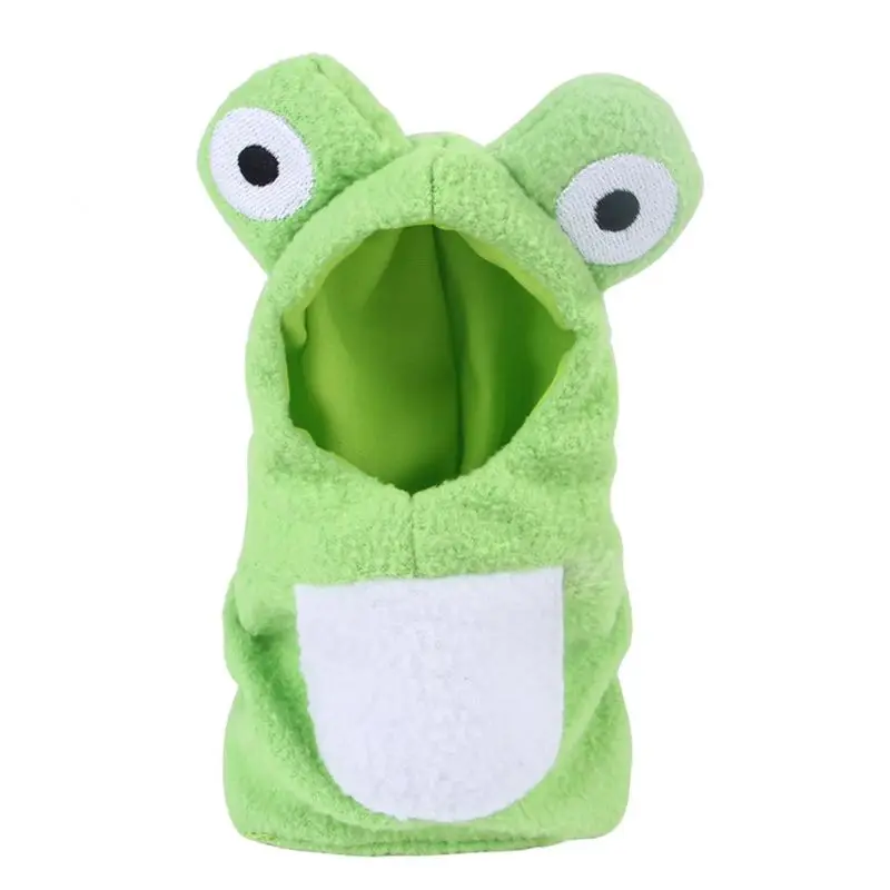 Plush BirdsWinter Warm Hat Hooded Clothes Funny Frog Shaped Flying Suit Parrots Costume Cosplay Outfit  Pet Bird Accessories-animated-img